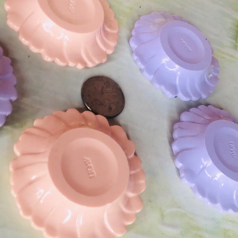 Vintage Avon Set of Three Pastel Fancy Flower Daisy Candle Sets